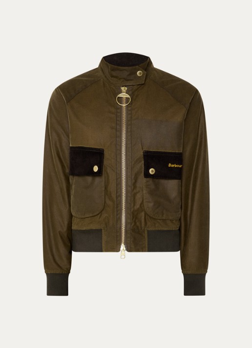 Barbour Jack met klepzakken - voorkant legergroen