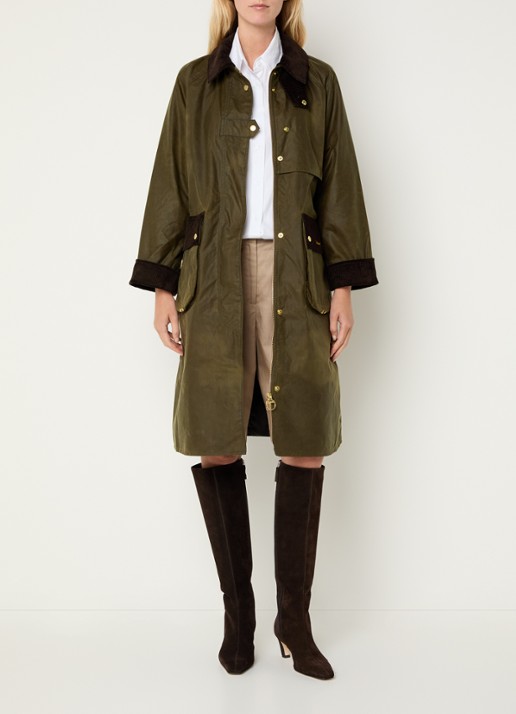 Barbour Kirklees parka met steekzakken - voorkant 3 donkergroen