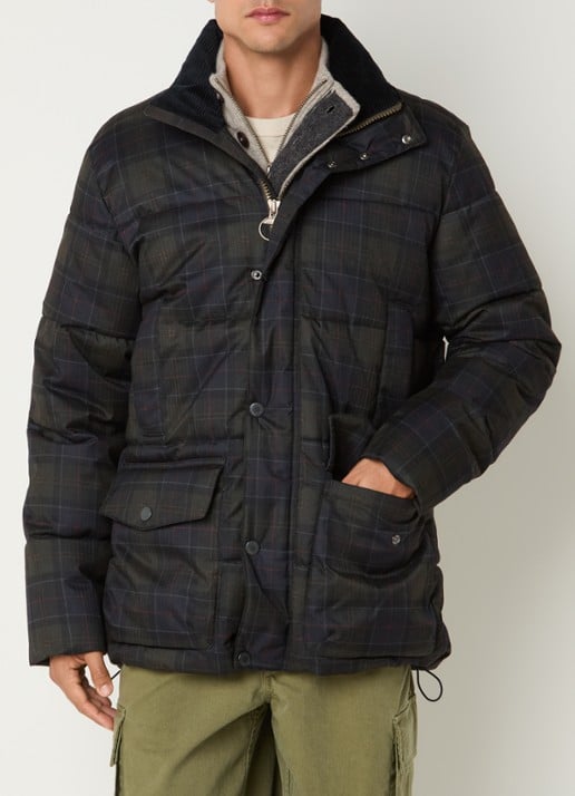 Barbour Lonnen pufferjack met ruitdessin en klepzakken