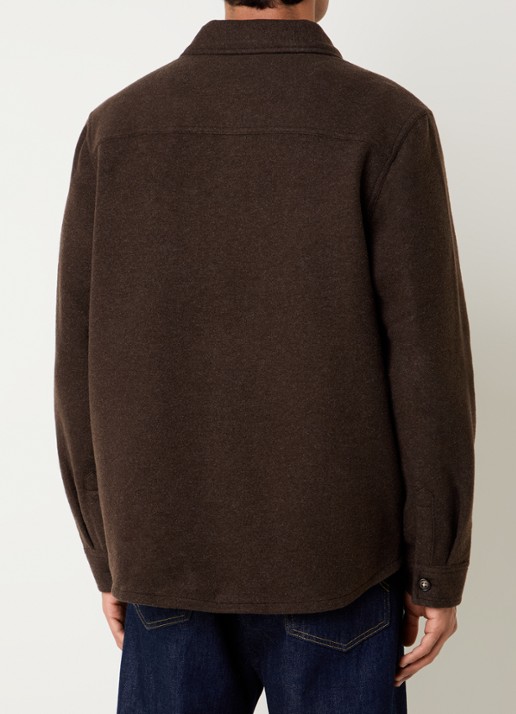 Barbour Marltown overshirt met borstzak - achterkant bruin