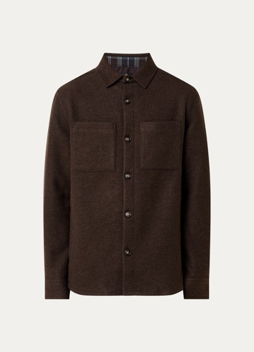 Barbour Marltown overshirt met borstzak - voorkant 2 bruin