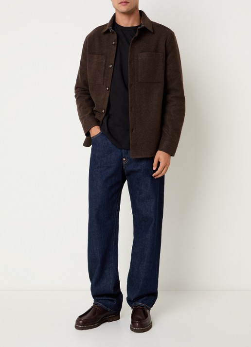 Barbour Marltown overshirt met borstzak - voorkant 3 bruin