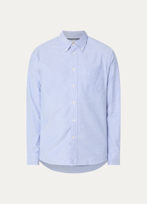 Barbour Regular fit overhemd met kraag - voorkant 3 blauw