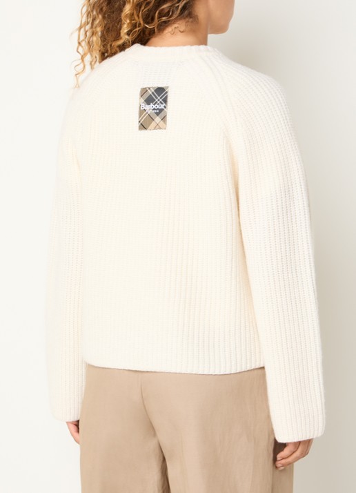 Barbour Renata grofgebreide trui - achterkant 3 beige