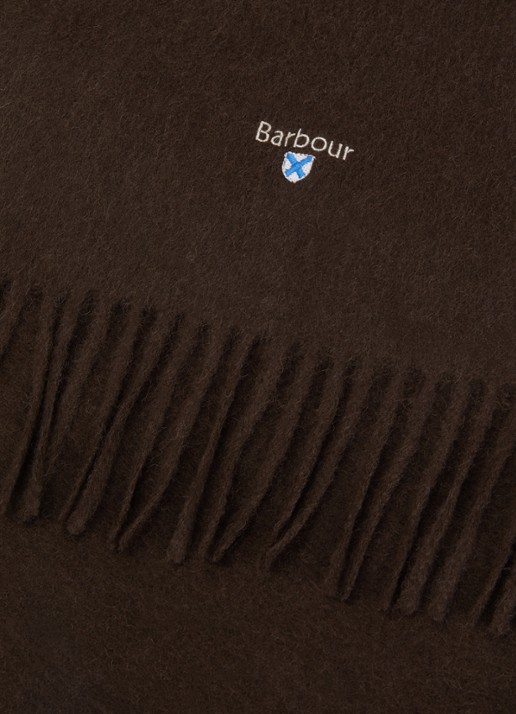 Barbour Sjaal van lamswol 25 x 180 cm  - detail 2 bruin