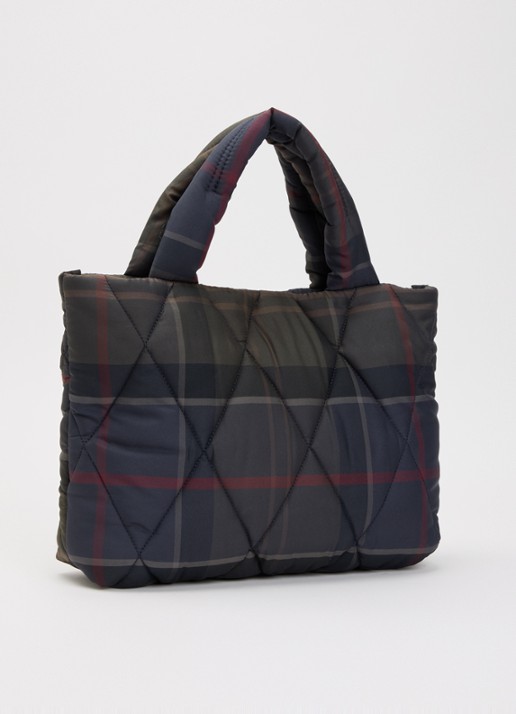 Barbour Tartan Arlene handtas met ruitdessin  - achterkant 5 donkergroen