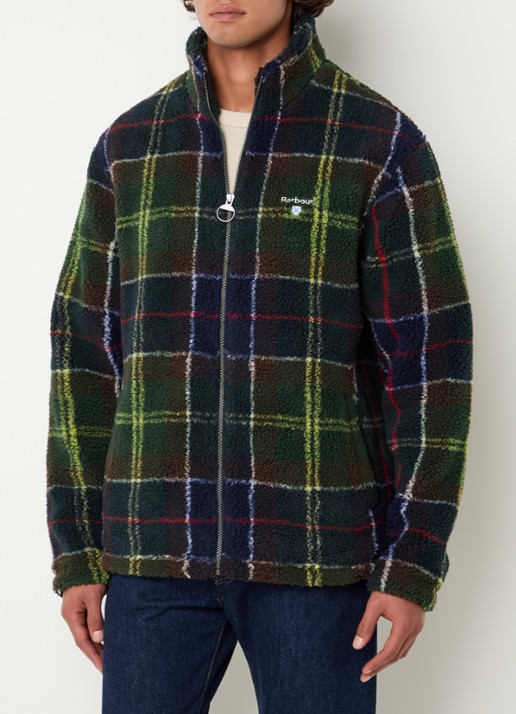 Barbour Tartan vest van teddy met steekzakken