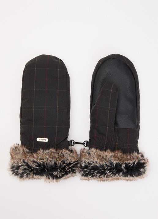 Barbour Tartan wax wanten met ruitdessin