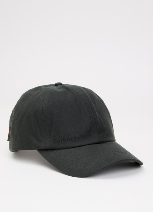 Barbour Wax pet met logoborduring - voorkant 2 zwart