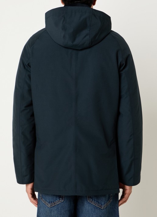 Barbour Witner parka met opgestikte zakken - achterkant 2 donkerblauw