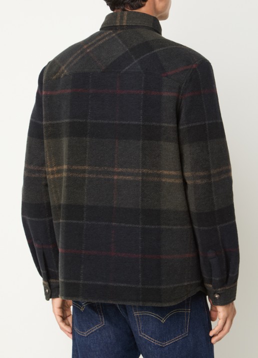 Barbour Woodlane overshirt met ruitdessin en borstzakken - achterkant 3 zwart