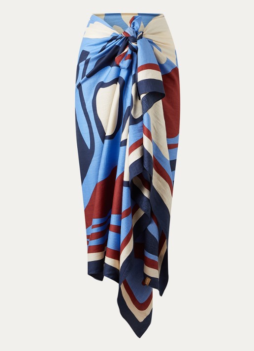 Barts Azuloc sarong met print 200 x 100 cm  - voorkant blauw