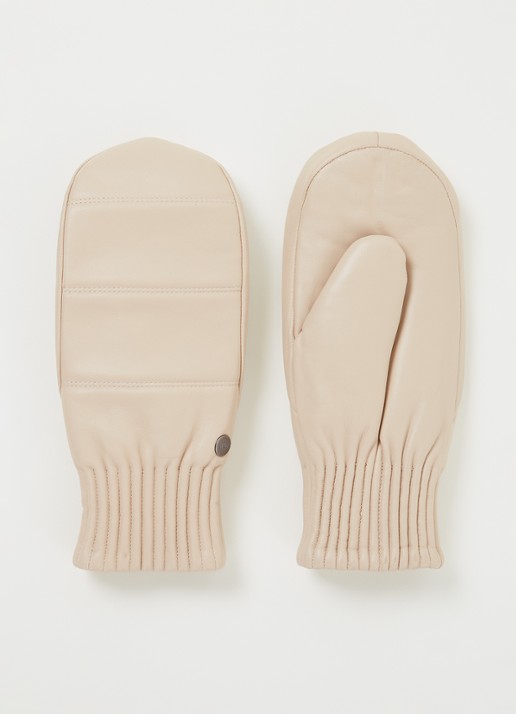 Barts Bailee wanten van leer   - voorkant beige