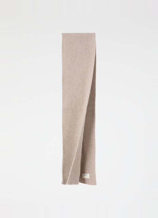 Barts Basalth ribgebreide sjaal 140 x 15 cm - detail beige