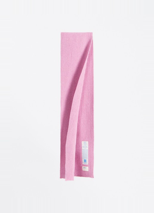 Barts Basalth ribgebreide sjaal 140 x 15 cm - detail roze