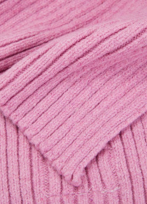Barts Basalth ribgebreide sjaal 140 x 15 cm - detail 2 roze