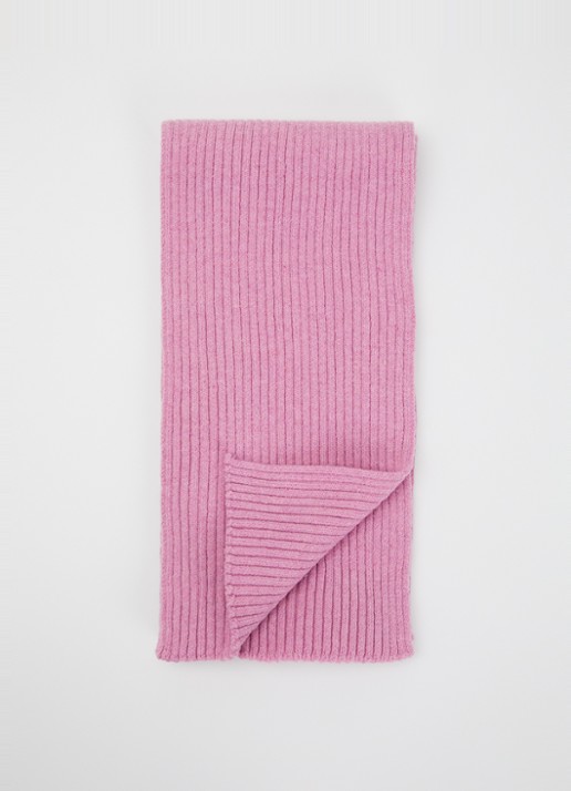 Barts Basalth ribgebreide sjaal 140 x 15 cm - voorkant 3 roze