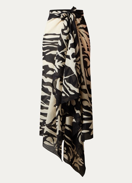 Barts Byleia sarong van katoen 200 x 100 cm  - voorkant 3 zwart
