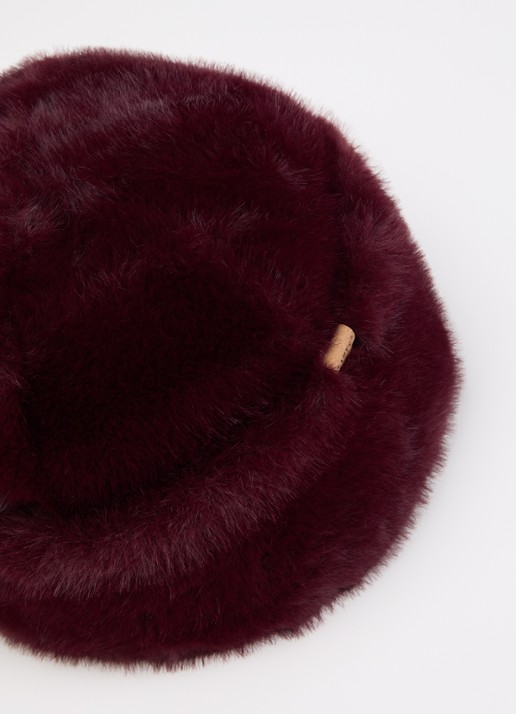 Barts Cherrybush muts van imitatiebont - detail 2 aubergine