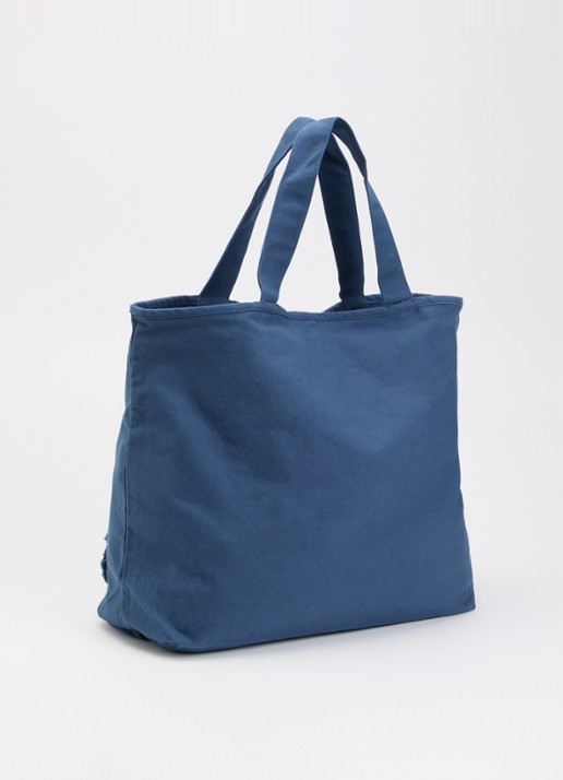 Barts Dieuw shopper van canvas - achterkant 2 staalblauw