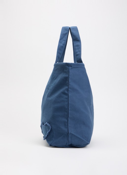 Barts Dieuw shopper van canvas - detail 4 staalblauw