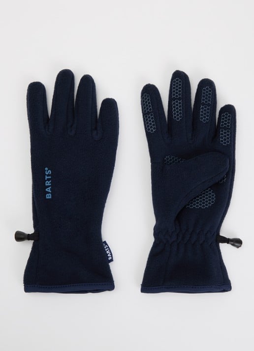 Barts Handschoenen van fleece met anti-slip - voorkant donkerblauw