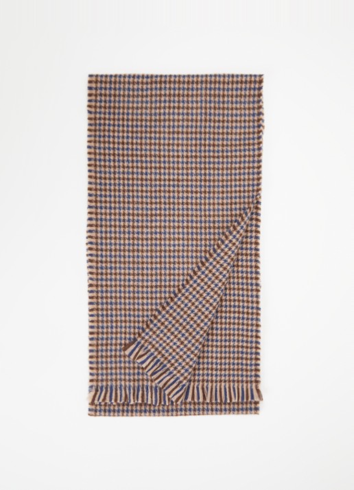 Barts Heirmish sjaal met ruitdessin 200 x 24 cm - voorkant 3 lichtbruin