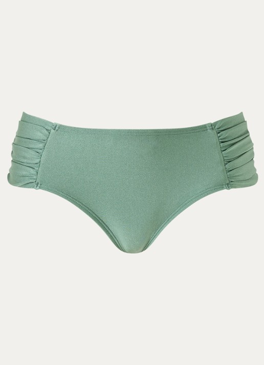 Barts Isla bikinislip met metallic finish - voorkant zeegroen