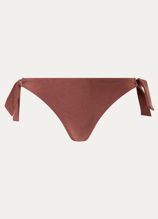 Barts Isla Cheeky Bum bikinislip met metallic finish - voorkant 2 donkerbruin