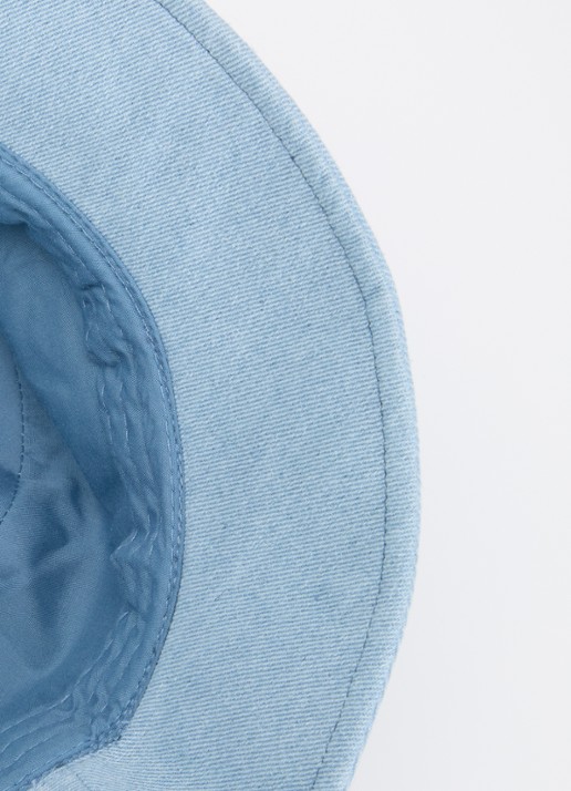 Barts Jabibu buckethat van denim met logoborduring  - detail indigo