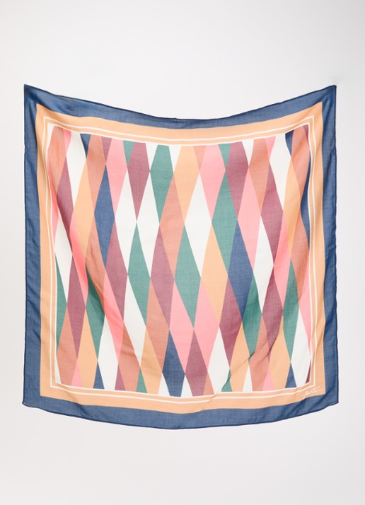 Barts Leylaf sjaal met print 62 x 62 cm - detail camel