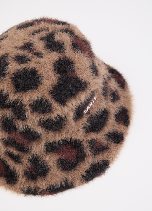 Barts Lylja bucket hoed met panterprint - detail 2 bruin