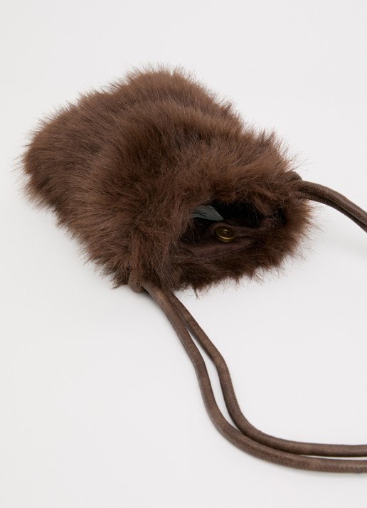 Barts Malinna crossbodytas van imitatiebont - detail 2 donkerbruin
