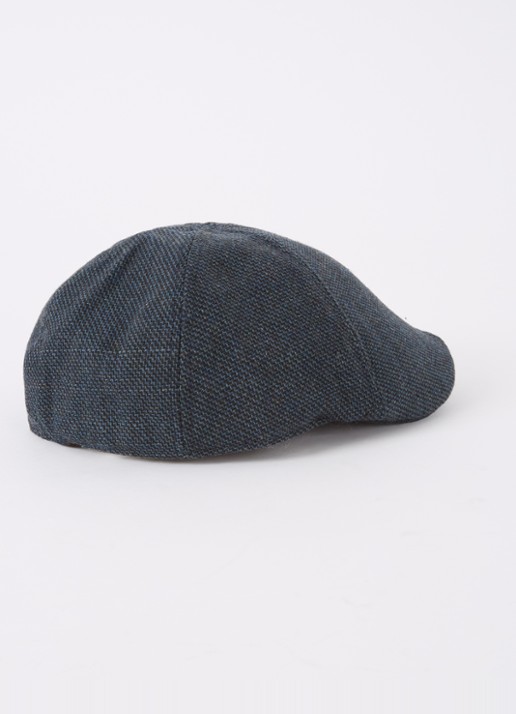 Barts Mr. Mitchell flatcap in wolblend - detail donkerblauw
