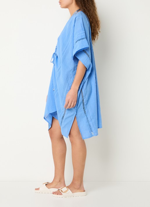 Barts Raimha kaftan met broderie - voorkant 4 blauw