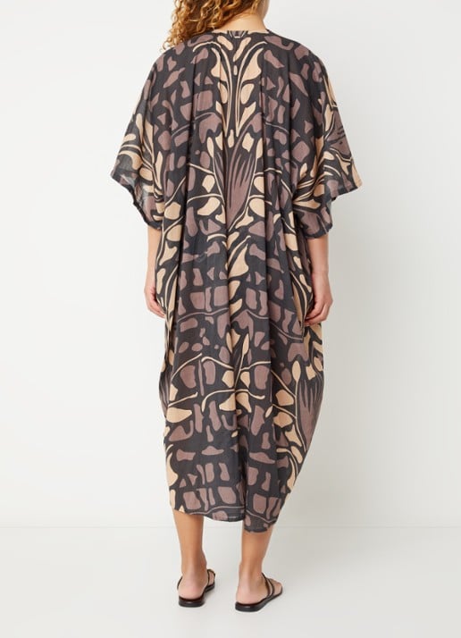 Barts Rochau kaftan met print - achterkant zwart