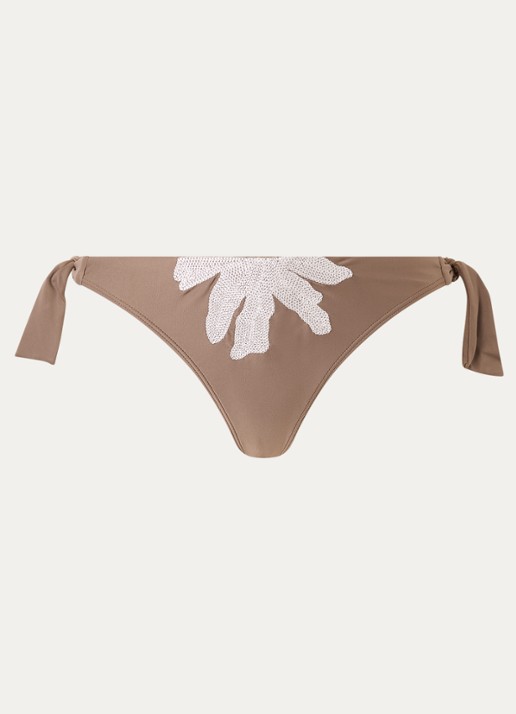 Barts Zimbra bikinislip met borduring - voorkant beige