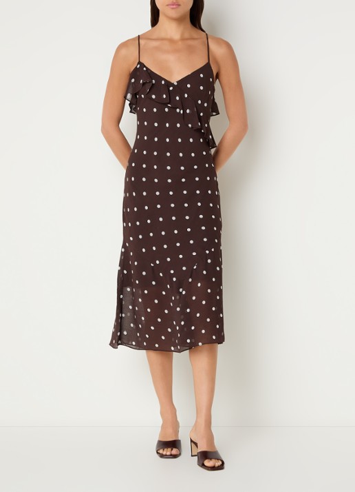 Baum und Pferdgarten Allis midi jurk met stippenprint