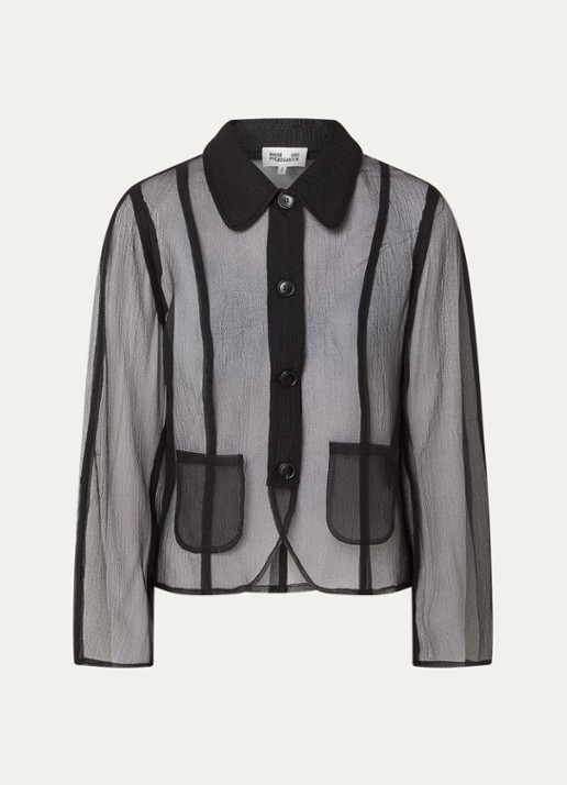 Baum und Pferdgarten Belottie semi-transparante blouse met opgestikte zakken - voorkant 3 zwart