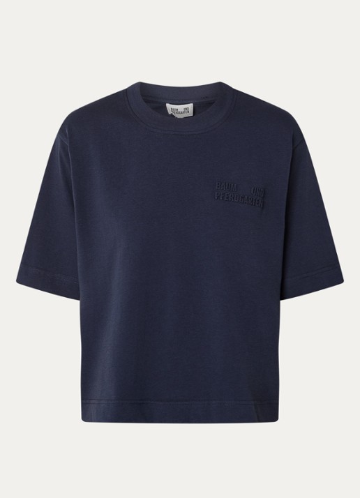 Baum und Pferdgarten Jiana T-shirt met 3D logoprint - voorkant 2 donkerblauw