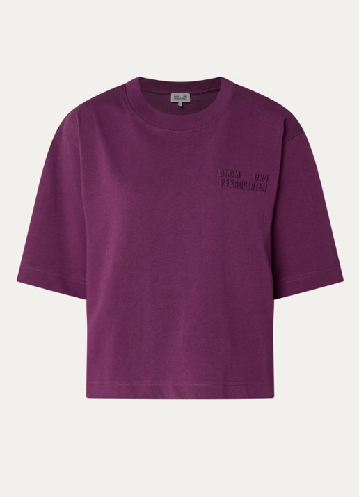Baum und Pferdgarten Jiana T-shirt met 3D logoprint - voorkant 2 paars