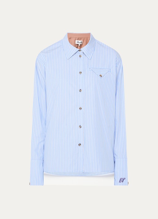 Baum und Pferdgarten Melinda blouse met streepprint - voorkant 2 blauw
