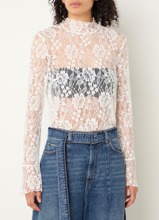 Baum und Pferdgarten Melinda semi-transparante top met bloemenprint