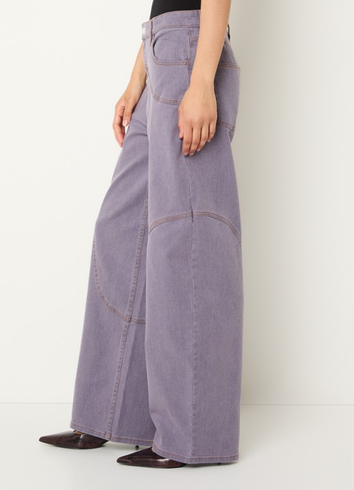 Baum und Pferdgarten Napolen high waist wide fit jeans met gekleurde wassing - detail 5 lila