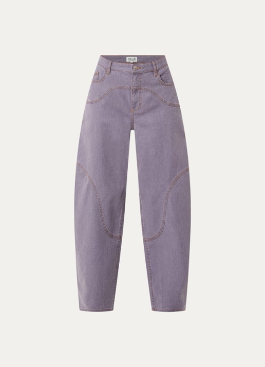 Baum und Pferdgarten Napolen high waist wide fit jeans met gekleurde wassing - voorkant lila