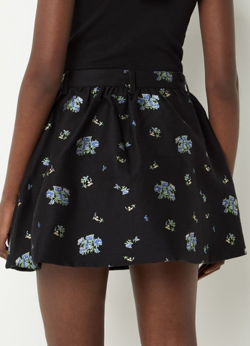 Baum und Pferdgarten Samaya mini A-lijn rok met jacquard dessin - achterkant 4 zwart
