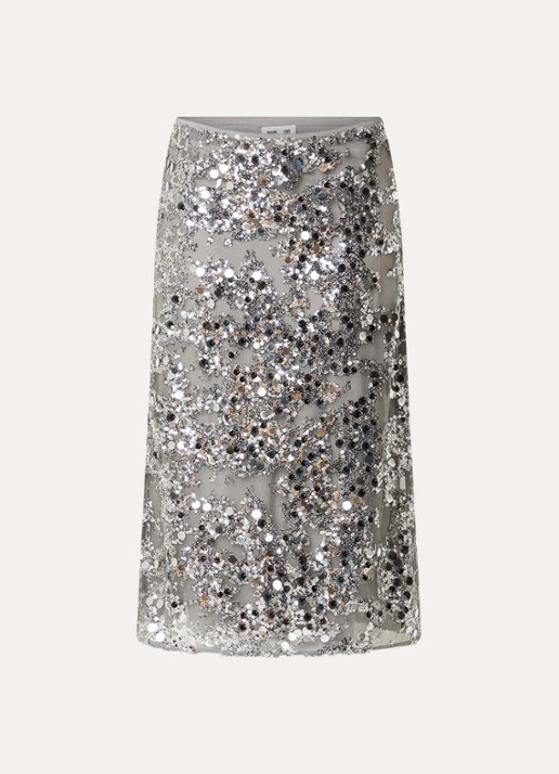 Baum und Pferdgarten Shania midi rok met pailletten en strass - voorkant 2 grijs