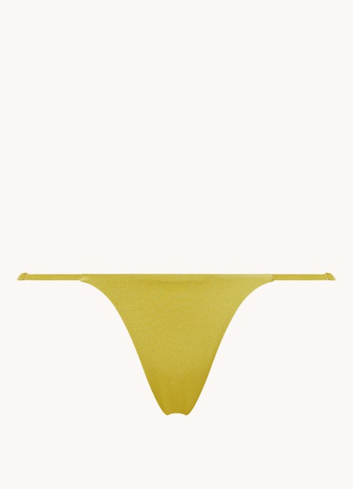 Bayu The Label Lo brazilian bikinislip met glanzende finish - voorkant 2 mosgroen