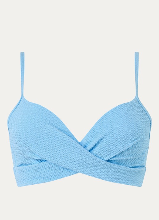 Beachlife Bandeau bikinitop met structuur - voorkant lichtblauw