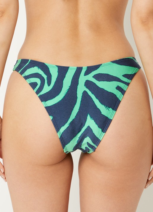Beachlife Green Tiger high waisted bikinislip - achterkant groen